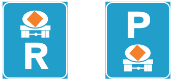 Vehicle conveying hazardous substances reservation and parking sign
